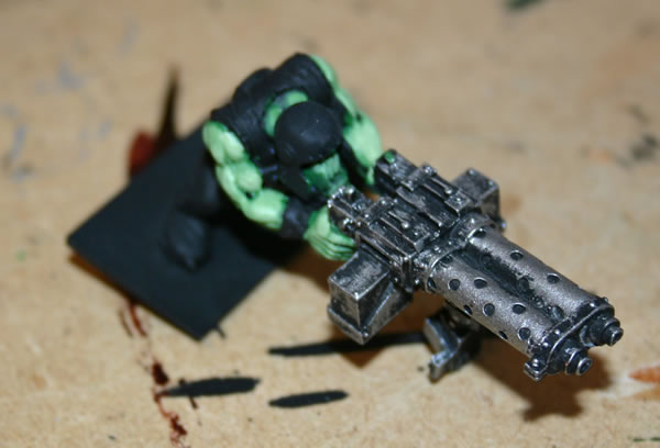 Here is another work in progress of the other Heavy Weapons Ork. 