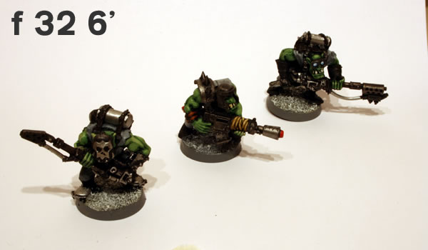 This shot uses an aperture of f 32, but a six second shutter speed, notice how all the Orks are in focus.