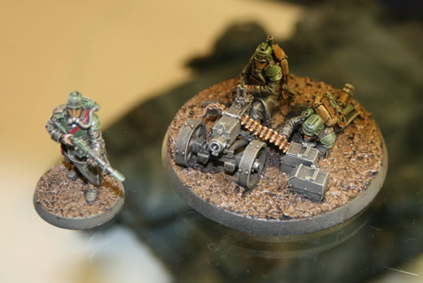 Part of Owen Rees' Imperial Guard - The 374th Tahnelian Airborne, in the White Dwarf display cabinets at GamesDay 2006.Part of Owen Rees' Imperial Guard - The 374th Tahnelian Airborne, in the White Dwarf display cabinets at GamesDay 2006