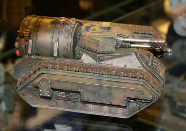 Imperial Guard Hellhound on display in Warhammer World. 