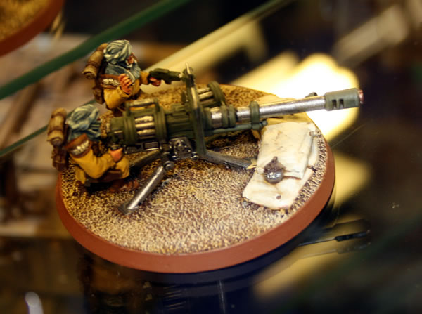 Part of Owen Rees' Imperial Guard - The 374th Tahnelian Airborne, in the White Dwarf display cabinets at GamesDay 2006.Part of Owen Rees' Imperial Guard - The 374th Tahnelian Airborne, in the White Dwarf display cabinets at GamesDay 2006