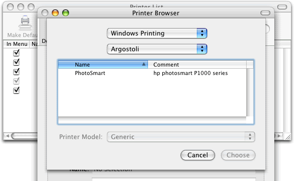 You can now see the printer attached to the XP PC. 