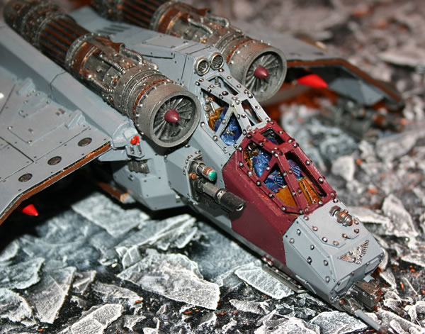 A Storm Troopers Valkyrie Transport which is part of Mike Sharpe's superb Space Wolves army, which was on show at GamesDay 2006.