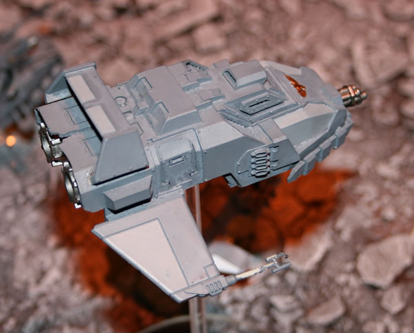 Forgeworld Land Speeder Tempest, it is part of Mike Sharpe's superb Space Wolves army, which was on show at GamesDay 2006.