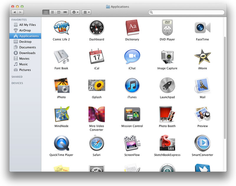 Icon view, in which all the files or applications within the Finder window are viewed as icons. You can adjust the size of the icons up to 512 pixels in size. If you have vision problems, large icons may be helpful. Some file icons will preview their content within the icon and this can also be useful in finding the file you want.