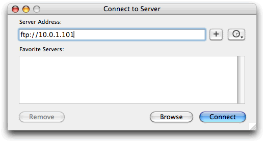 what is the address of my mac ftp server