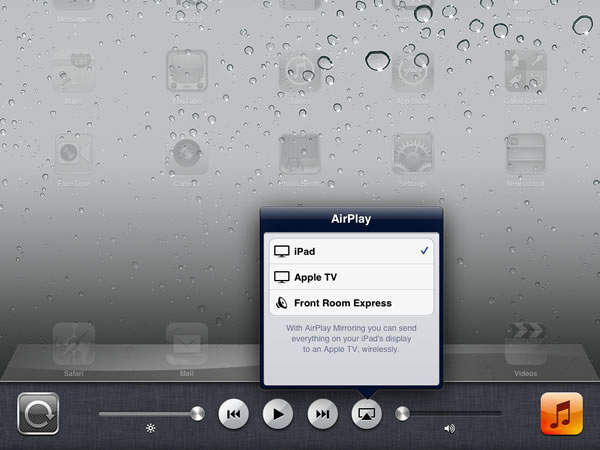Click the AirPlay button.